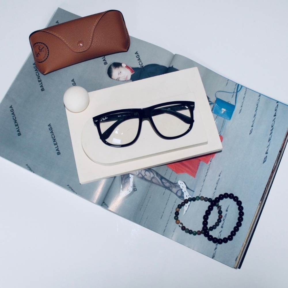 RAY-BAN Black Frame Clear Lens Glasses